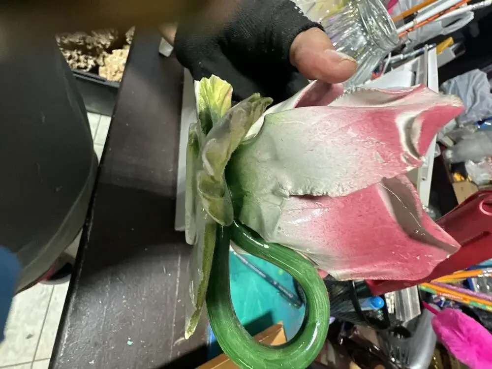 Capodimonte Pink Flower Candle Holder